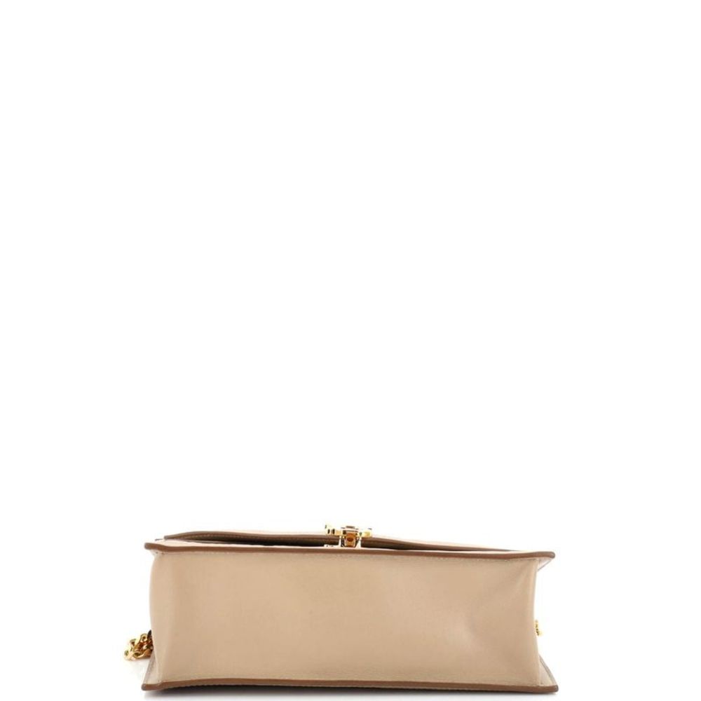 Burberry TB Envelope Chain Clutch Monogram Embossed Leather Small Neutral - Picture 4 of 6